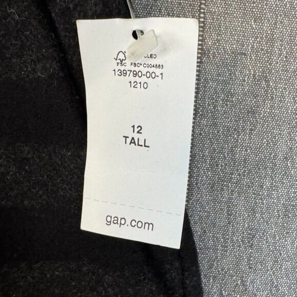 Gap Wool Blend Black Gray Stripe High Rise Wide Leg Tailored Shorts Size 12 Tall - Picture 8 of 13